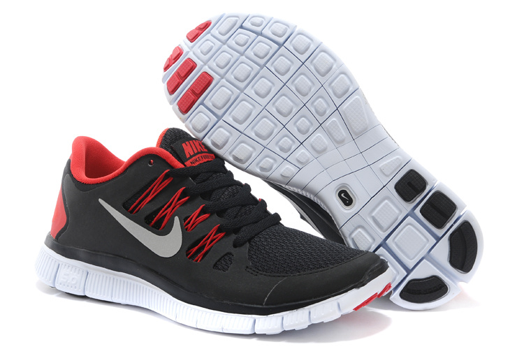 Nouveau Nike Free 5.0 Plus Les Hommes Noirs De Chaussures De Course Rouge